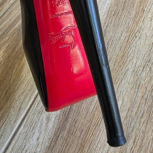 Christian Louboutin Daffodile 160 KID Black Leather Platform Shoes Eur. 37.5 - Picture 13 of 14